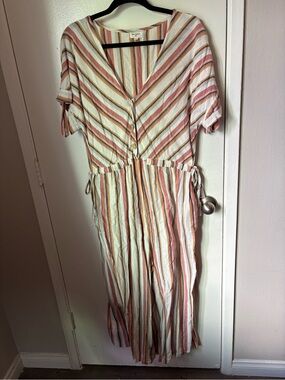 Cost Plus World Market Striped Top in Pink, Yellow, Gray & Black